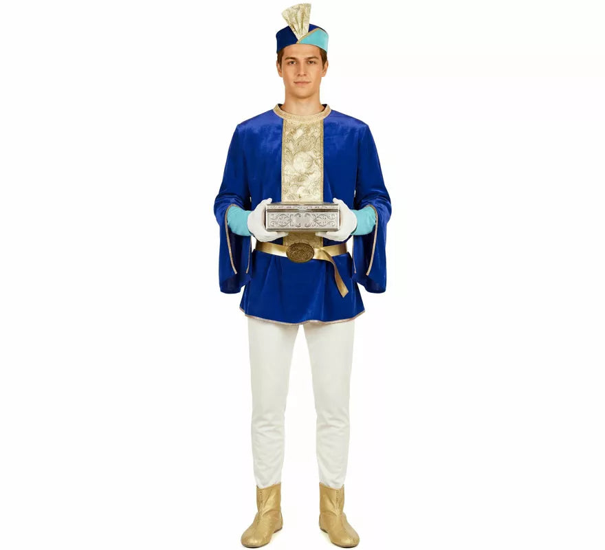 Translation missing: pt-PT.Disfraz de Paje Real azul para hombre