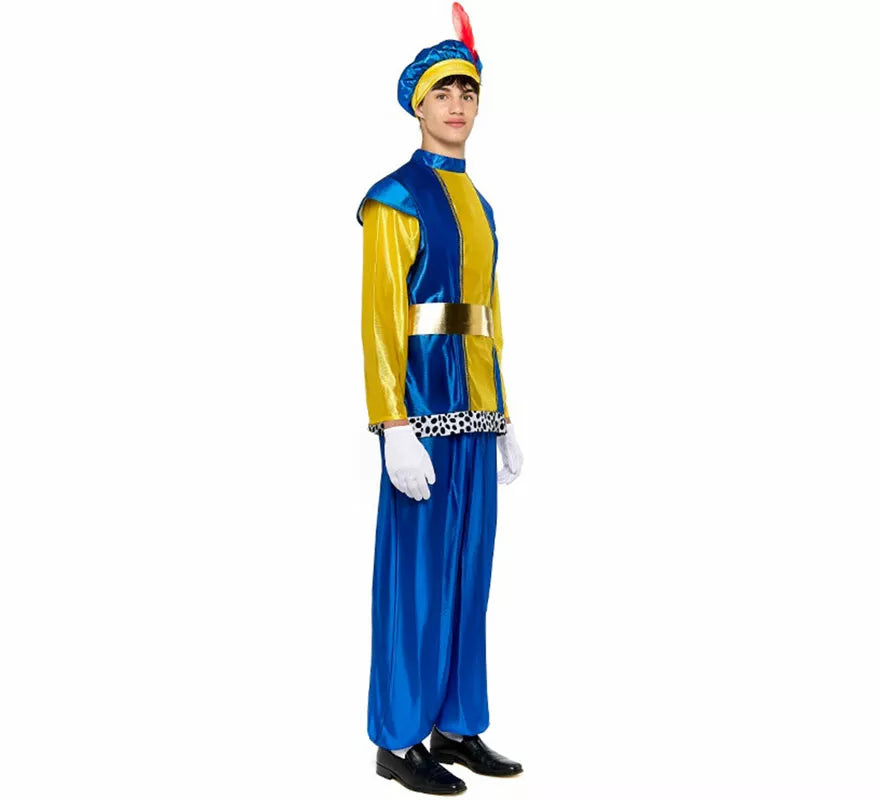 Translation missing: pt-PT.Disfraz de Paje Real azul para hombre