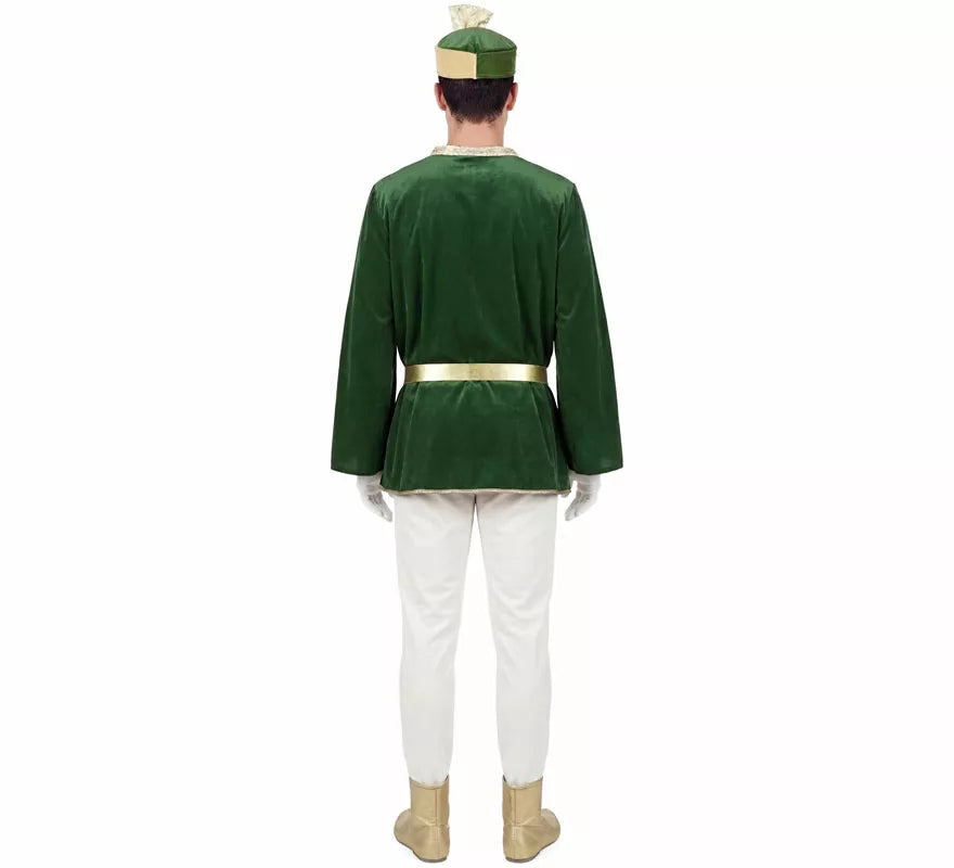 Translation missing: pt-PT.Disfraz de Paje Real verde para hombre