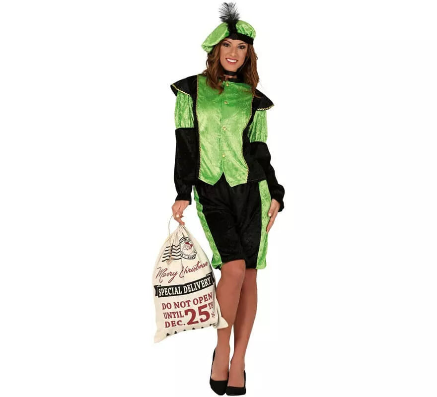 Translation missing: pt-PT.Disfraz de Paje Real Verde para mujer