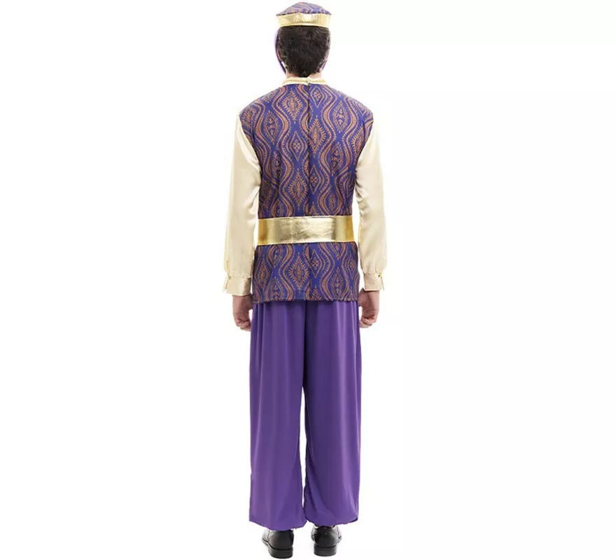 Translation missing: pt-PT.Disfraz de Paje Rey Baltasar morado con gorro para hombre