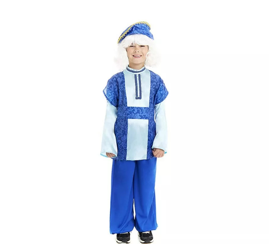 Translation missing: pt-PT.Disfraz de Paje Rey Melchor azul con gorro para niño
