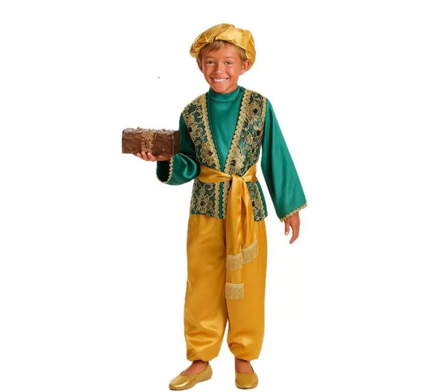 Translation missing: pt-PT.Disfraz de Paje Verde para Niño