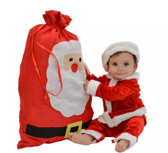 Fato de veludo para bebê Papai Noel