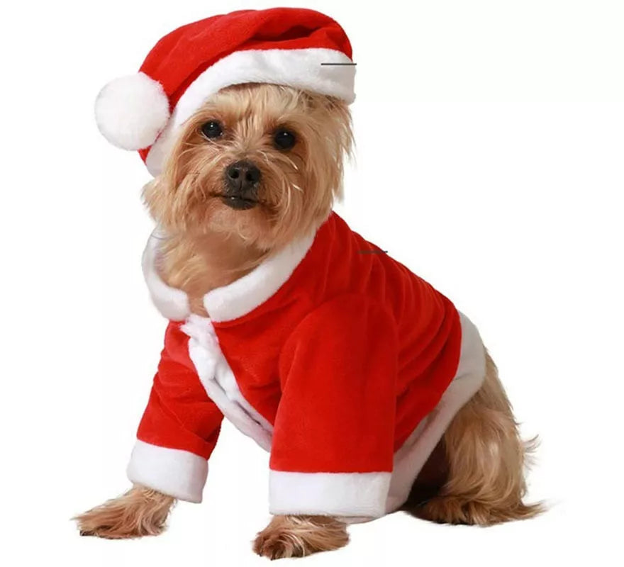 Translation missing: pt-PT.Disfraz de Papá Noel clásico rojo para perro