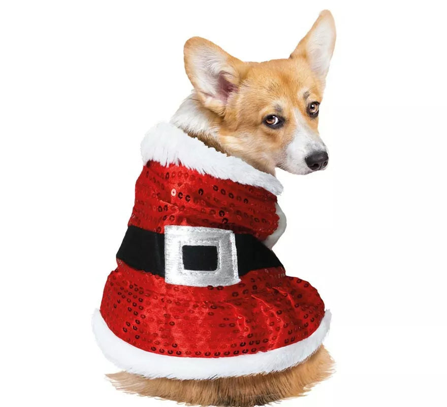Translation missing: pt-PT.Disfraz de Papá Noel con lentejuelas para perro