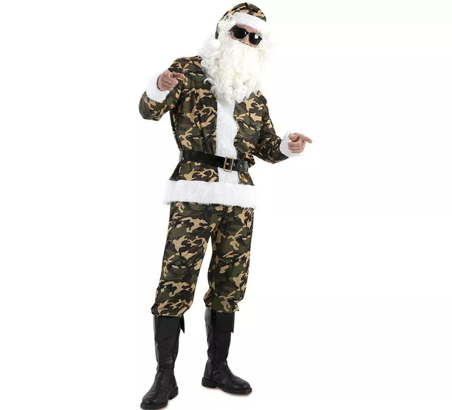 Translation missing: pt-PT.Disfraz de Papá Noel Militar camuflado para hombre