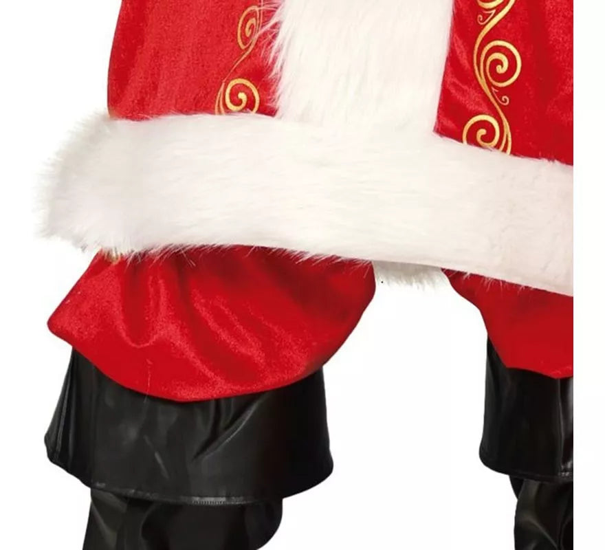 Translation missing: pt-PT.Disfraz de Papá Noel rojo tradicional con gorro para hombre