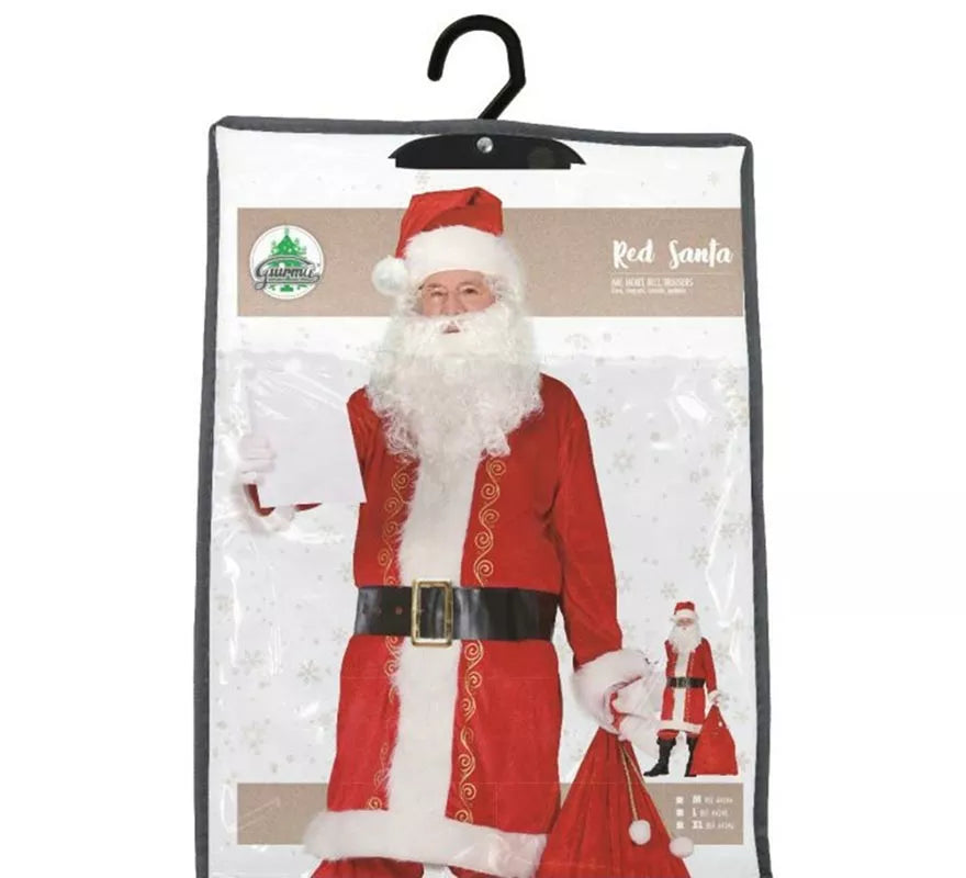 Translation missing: pt-PT.Disfraz de Papá Noel rojo tradicional con gorro para hombre