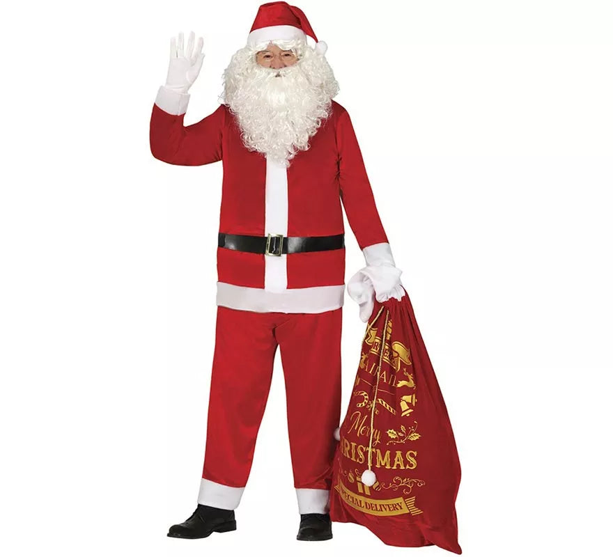 Translation missing: pt-PT.Disfraz de Papá Noel tradicional rojo para hombre