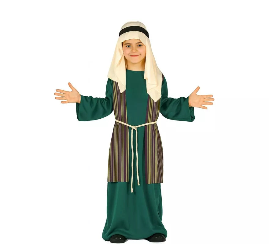 Translation missing: pt-PT.Disfraz de Pastor Hebreo verde para niño