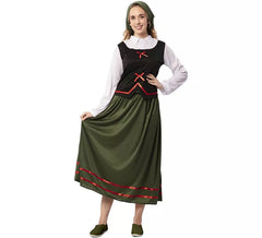 Fato de pastora verde com lenço para mulher