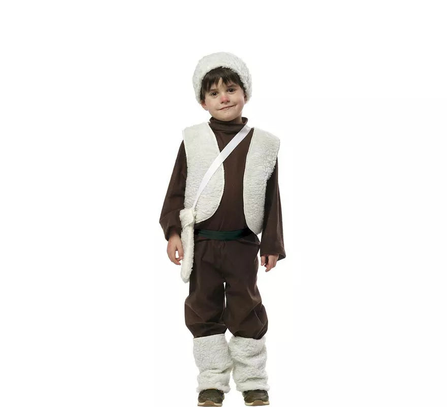 Translation missing: pt-PT.Disfraz de Pastorcillo marrón y blanco para niño