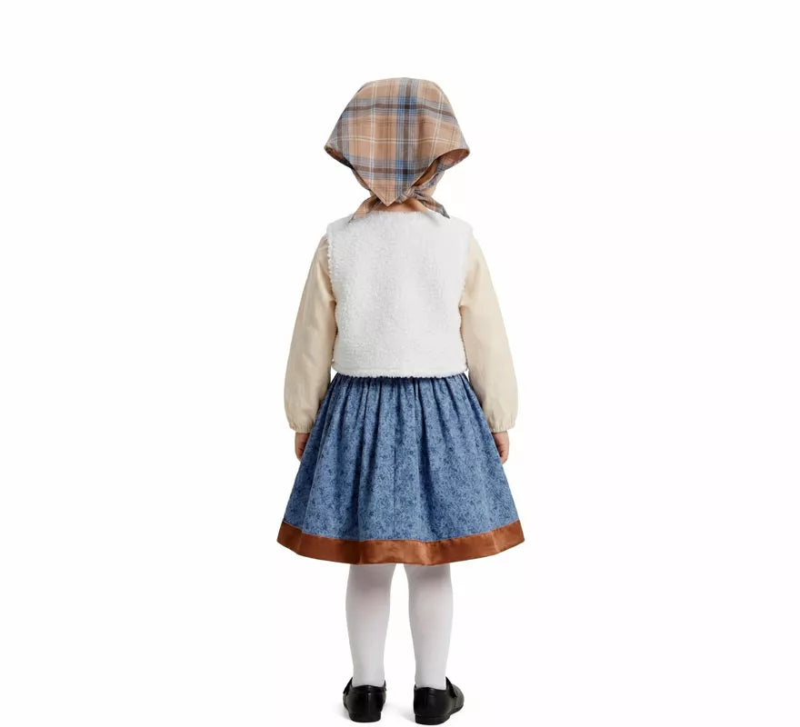 Translation missing: pt-PT.Disfraz de Pastorcita con Pañuelo a cuadros para niña