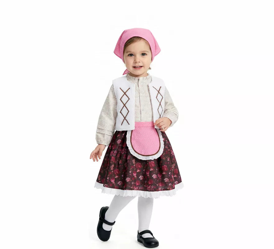 Translation missing: pt-PT.Disfraz de Pastorcita con Pañuelo rosa para niña