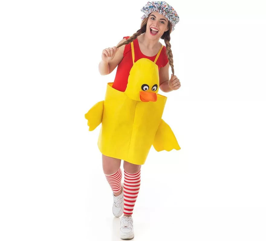 Translation missing: pt-PT.Disfraz de Patito amarillo con tirantes para adulto