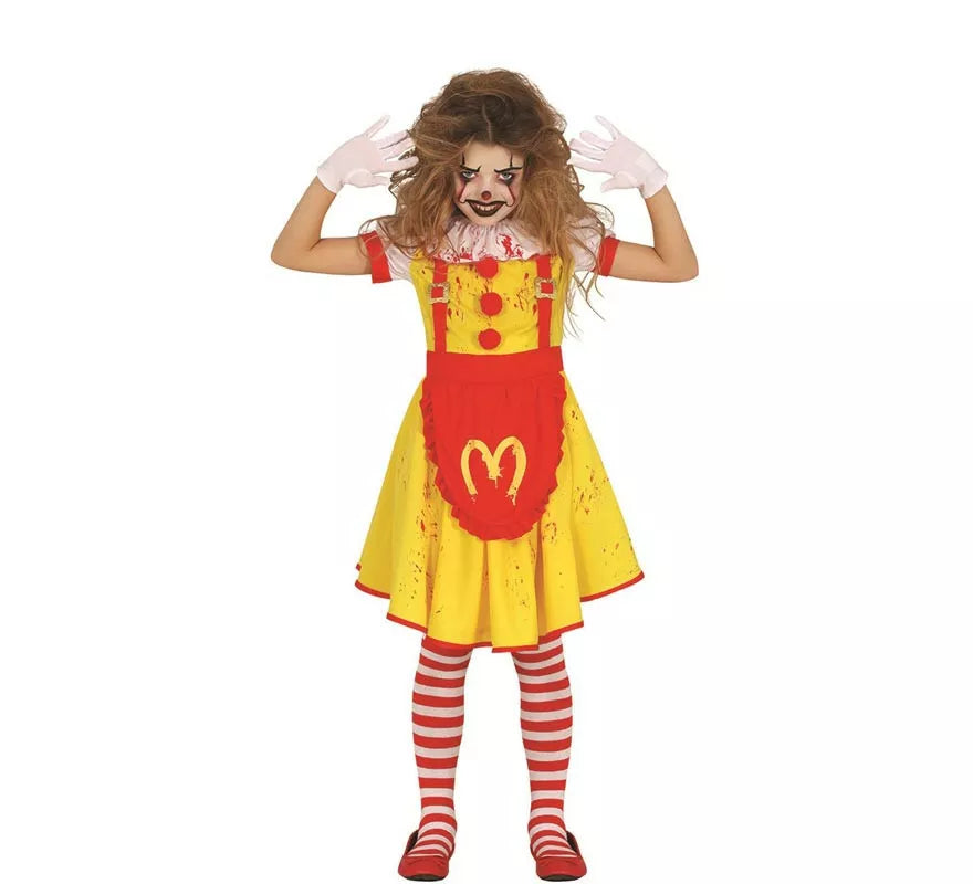 Translation missing: pt-PT.Disfraz de Payasa de Hamburguesa Asesina para niña