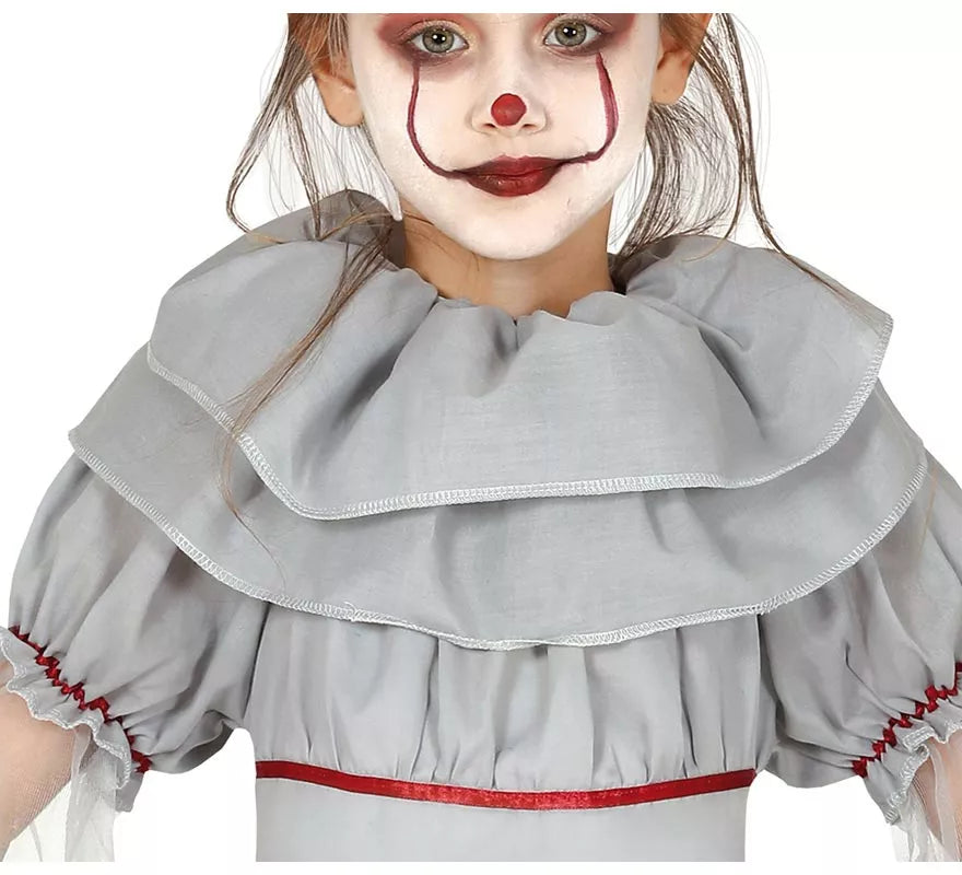 Translation missing: pt-PT.Disfraz de Payasa del Miedo Gris para niña