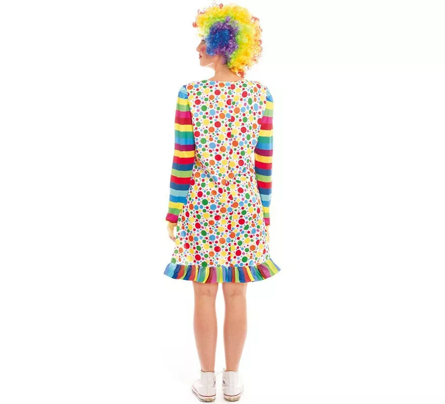 Translation missing: pt-PT.Disfraz de Payasa lunares multicolor para mujer