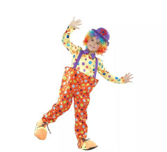 Fato de palhaço polka dot para menino