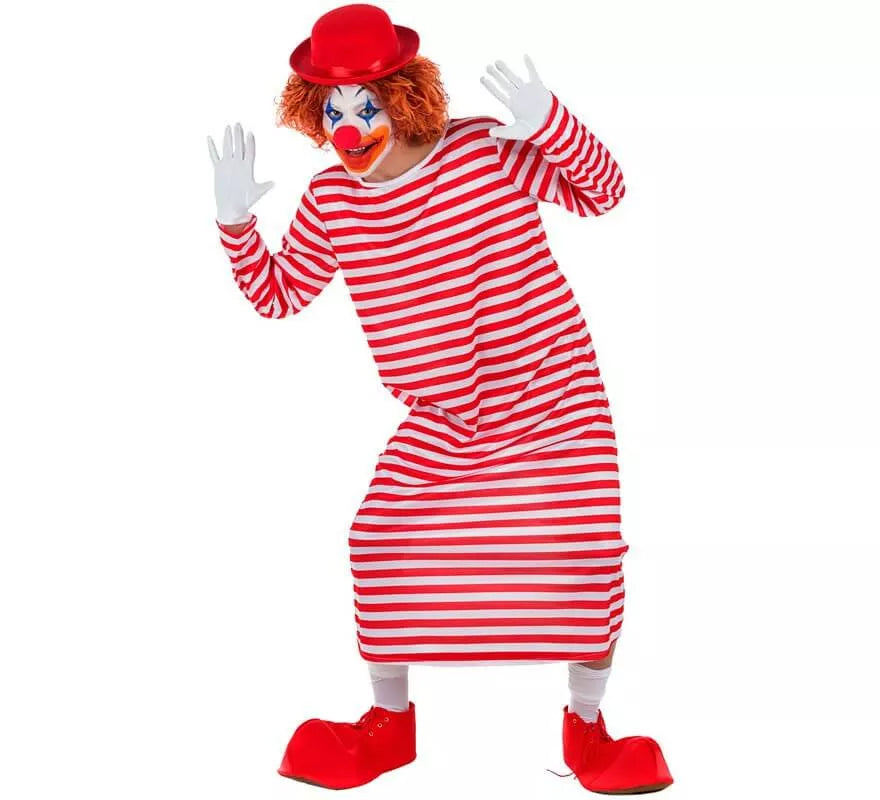 Translation missing: pt-PT.Disfraz de Payaso a Rayas con Bombín para hombre