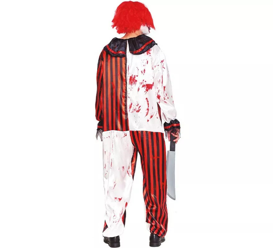 Disfraz de Payaso a Rayas con Sangre para hombre