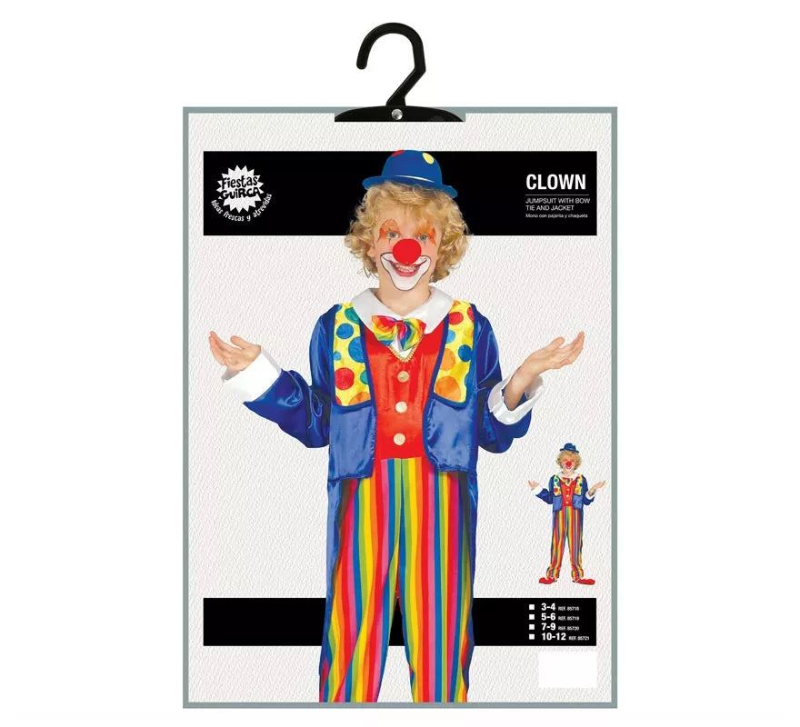 Translation missing: pt-PT.Disfraz de Payaso a rayas multicolores para niño