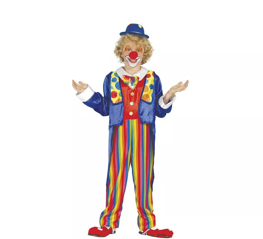 Translation missing: pt-PT.Disfraz de Payaso a rayas multicolores para niño