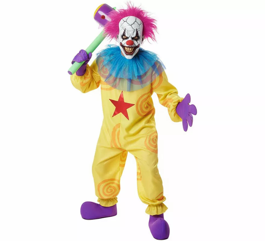 Translation missing: pt-PT.Disfraz de Payaso Asesino Aterrador amarillo para hombre