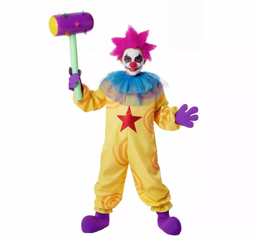 Translation missing: pt-PT.Disfraz de Payaso Asesino Aterrador amarillo para niño