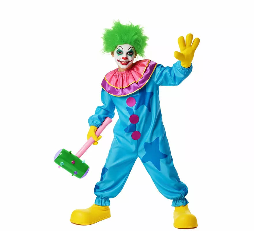 Translation missing: pt-PT.Disfraz de Payaso Asesino Aterrador azul para niño