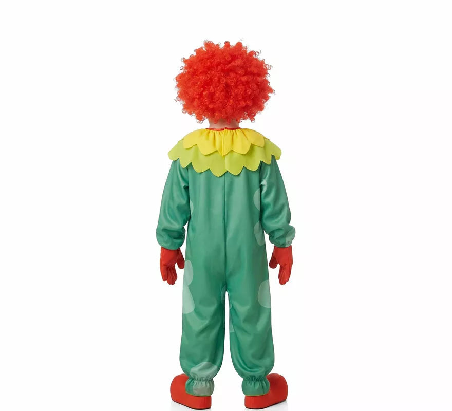 Disfraz de Payaso Asesino Aterrador verde para niño