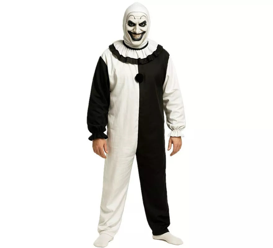 Translation missing: pt-PT.Disfraz de Payaso Asesino blanco y negro para hombre