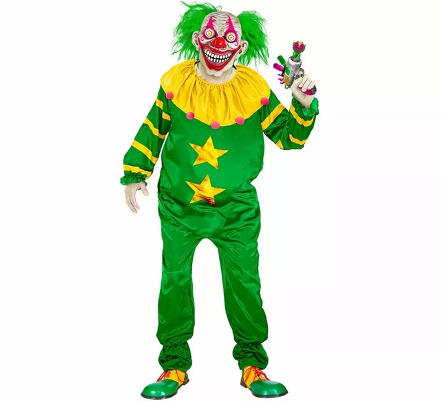Translation missing: pt-PT.Disfraz de Payaso Asesino del Espacio Exterior verde para adultos