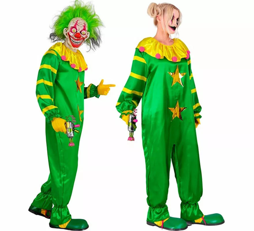 Translation missing: pt-PT.Disfraz de Payaso Asesino del Espacio Exterior verde para adultos