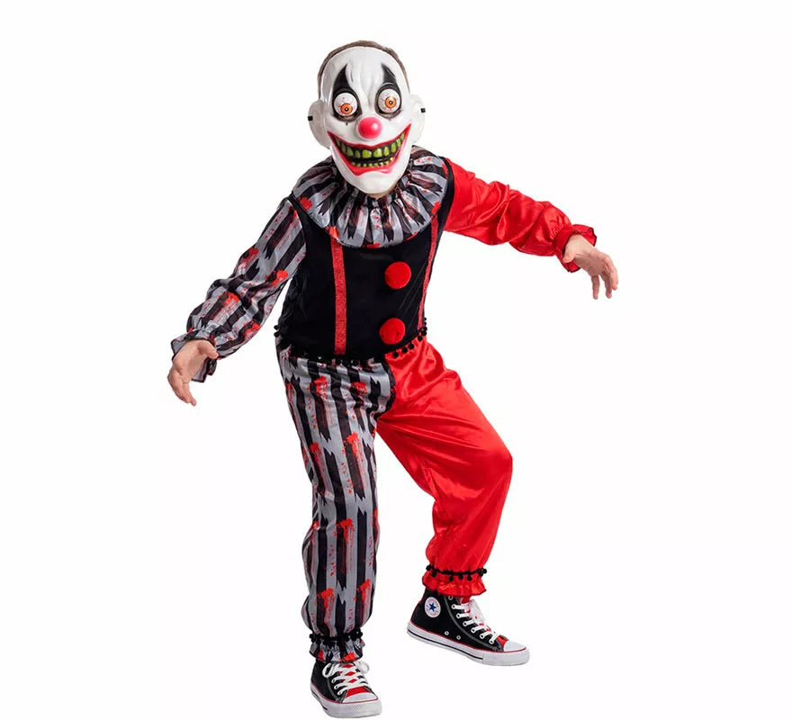 Translation missing: pt-PT.Disfraz de Payaso Asesino Loco con Máscara para niño