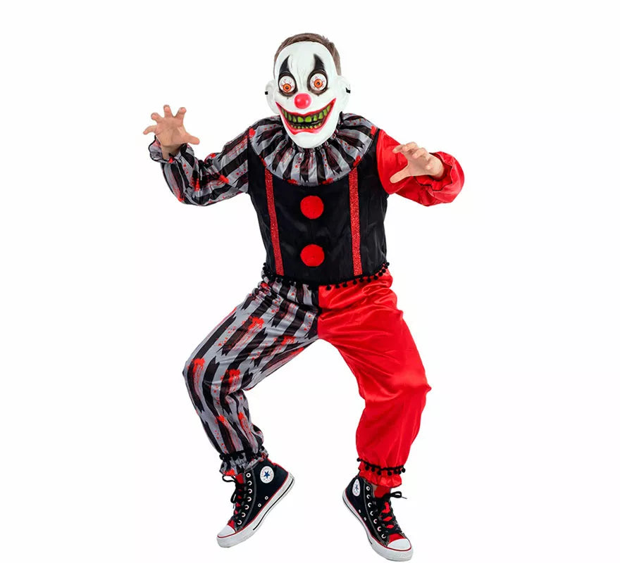 Translation missing: pt-PT.Disfraz de Payaso Asesino Loco con Máscara para niño