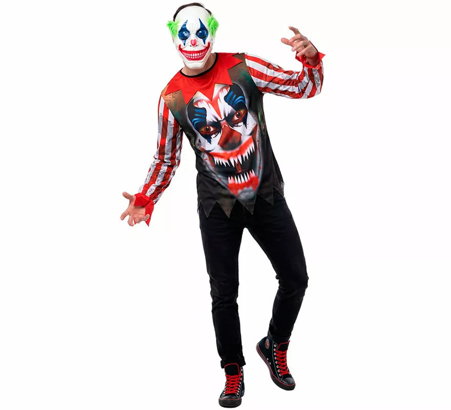 Translation missing: pt-PT.Disfraz de Payaso Asesino Sonriente con Máscara para hombre