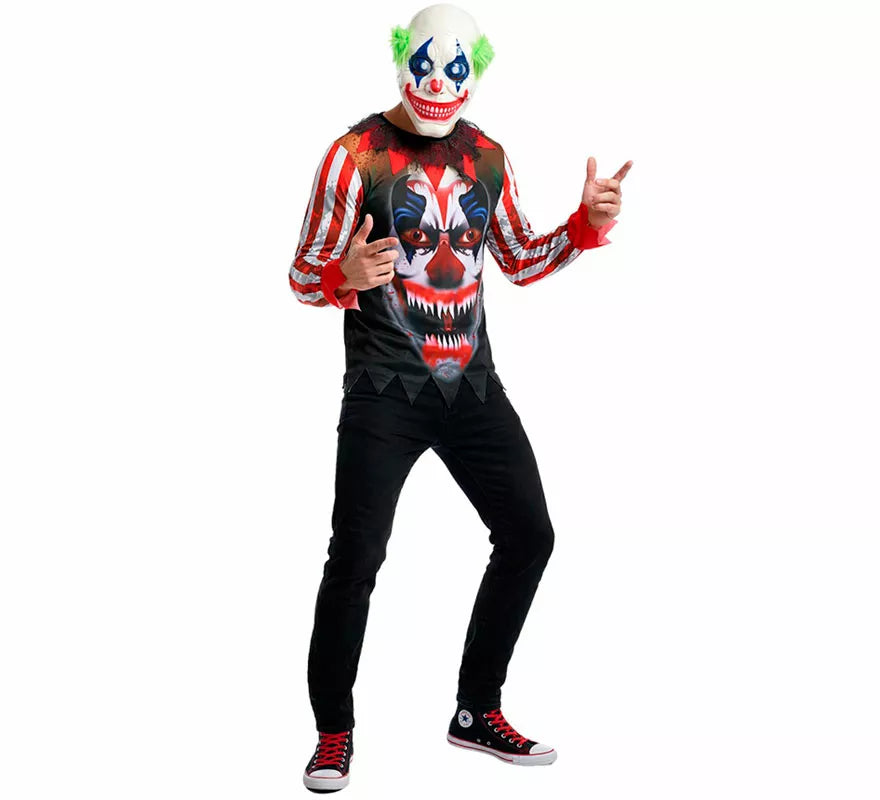 Translation missing: pt-PT.Disfraz de Payaso Asesino Sonriente con Máscara para hombre