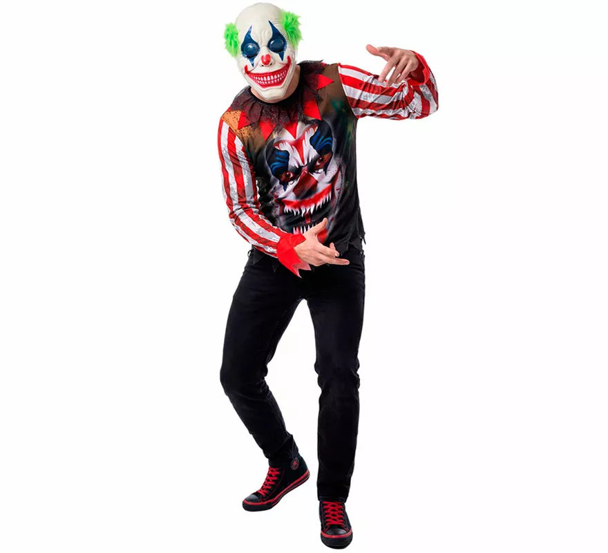 Translation missing: pt-PT.Disfraz de Payaso Asesino Sonriente con Máscara para hombre