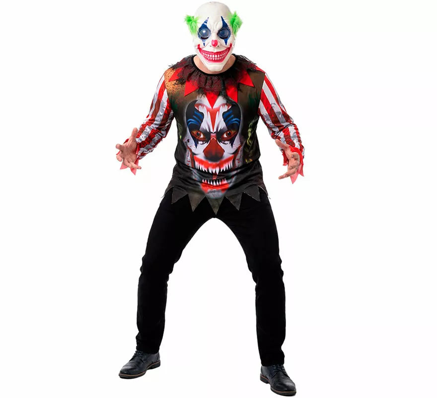 Disfraz de Payaso Asesino Sonriente con Máscara para hombre