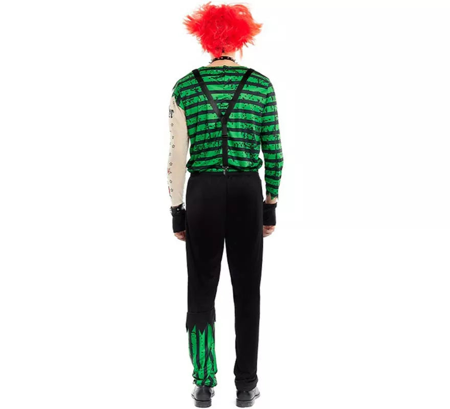 Translation missing: pt-PT.Disfraz de Payaso Asesino verde y negro para hombre