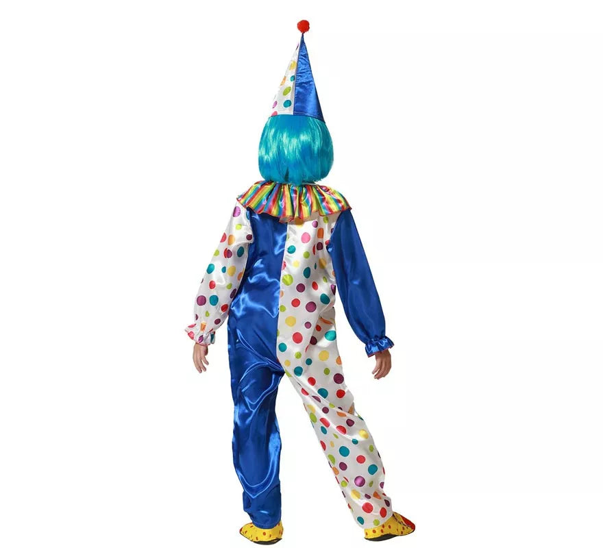 Translation missing: pt-PT.Disfraz de Payaso azul con lunares coloridos para niños