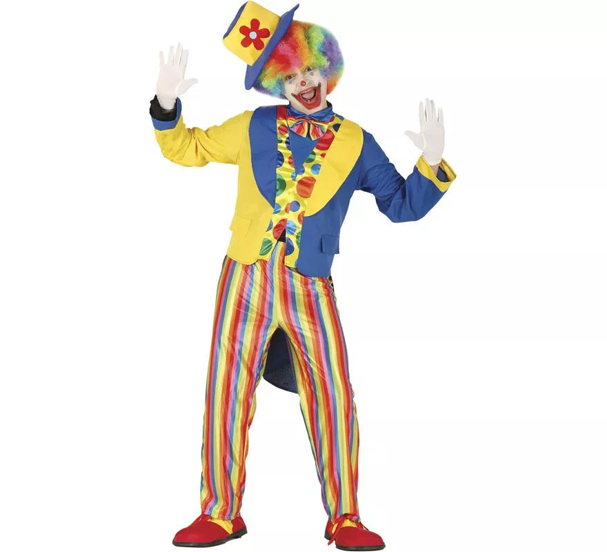 Translation missing: pt-PT.Disfraz de Payaso Azul y Amarillo para hombre