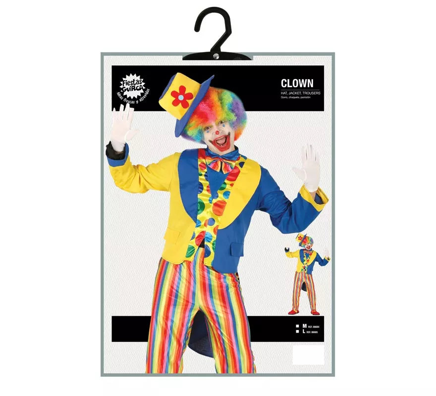 Translation missing: pt-PT.Disfraz de Payaso Azul y Amarillo para hombre