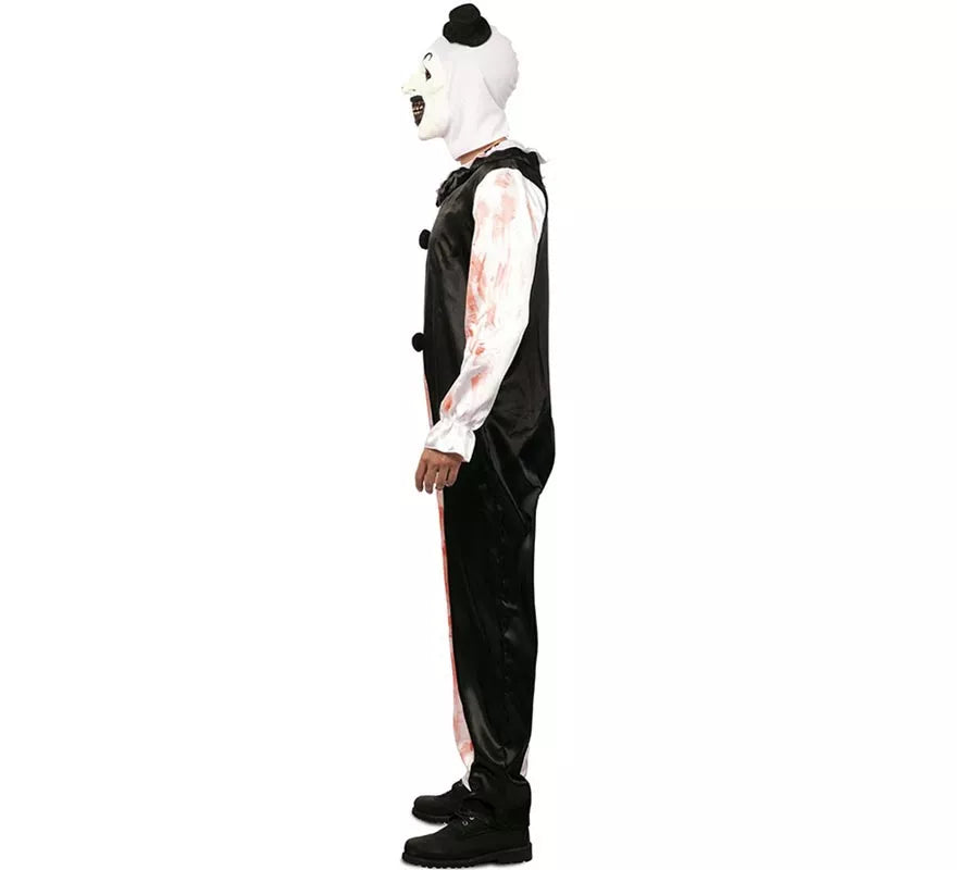 Translation missing: pt-PT.Disfraz de Payaso blanco y negro con sangre falsa para hombre
