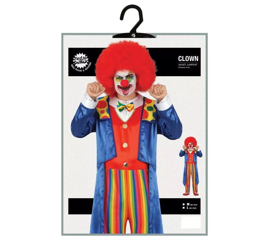 Translation missing: pt-PT.Disfraz de Payaso Chaqué Azul para hombre