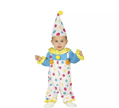 Fato de palhaço com toupeiras para bebé