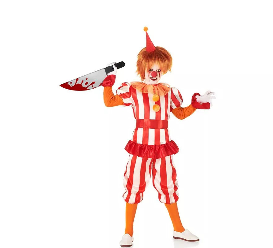 Translation missing: pt-PT.Disfraz de Payaso de Circo rojo y blanco para niño