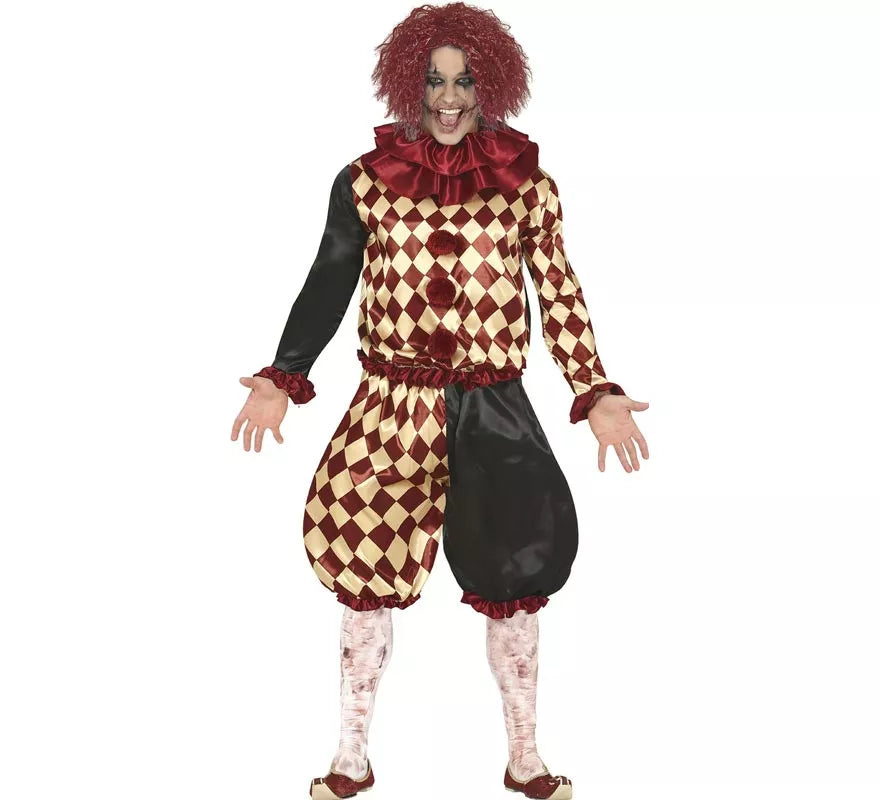 Disfraz de Payaso del Horror a Cuadros para hombre